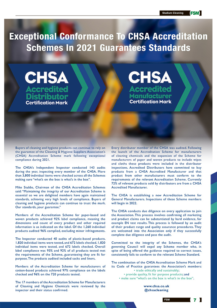 Exceptional Conformance To CHSA Accreditation Schemes In 2021 Guarantees Standards