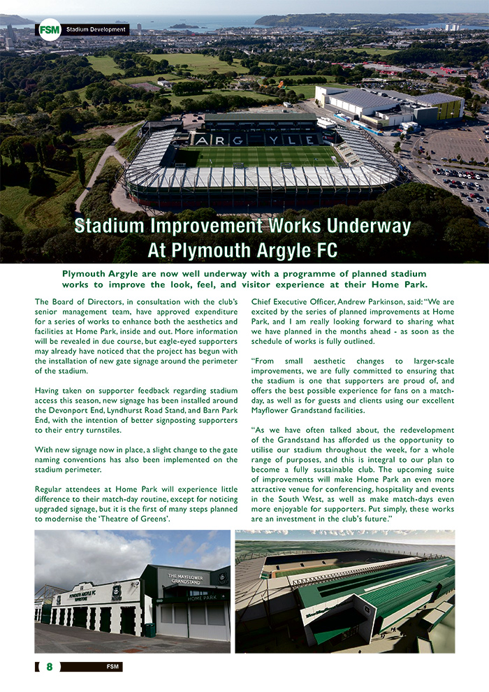 Stadium Improvement Works Underway At Plymouth Argyle FC