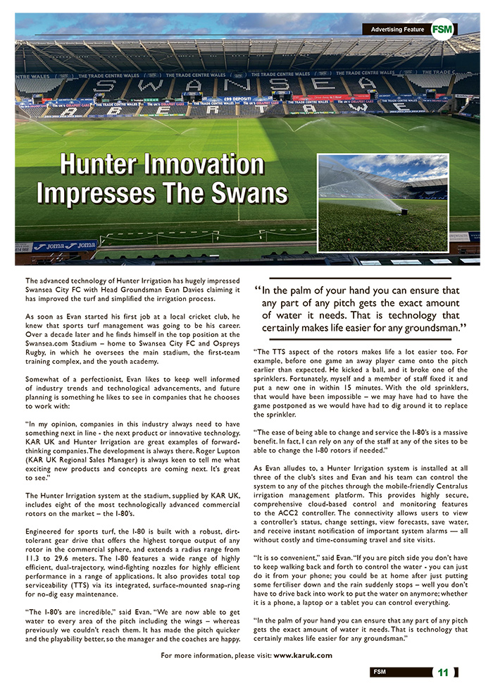 Hunter Innovation Impresses The Swans