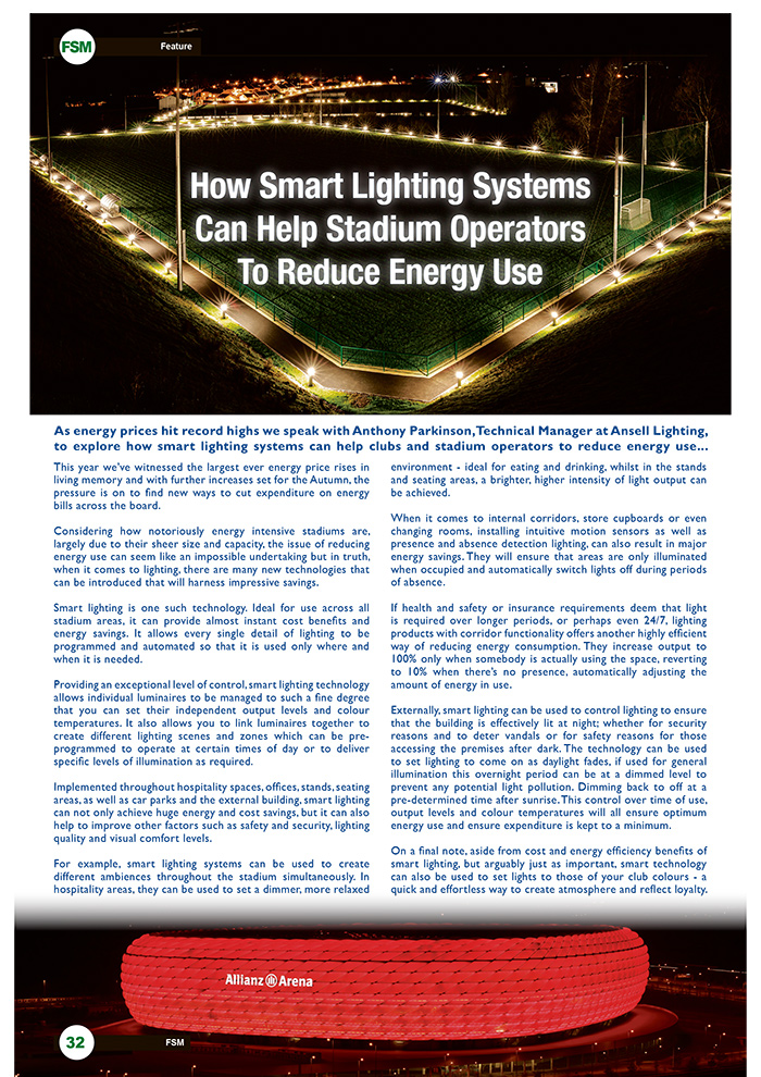 How Smart Lighting Systems Can Help Stadium Operators To Reduce Energy Use