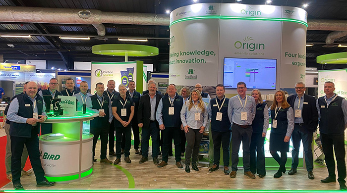 the Origin Amenity Solutions team on their stand at BTME 23