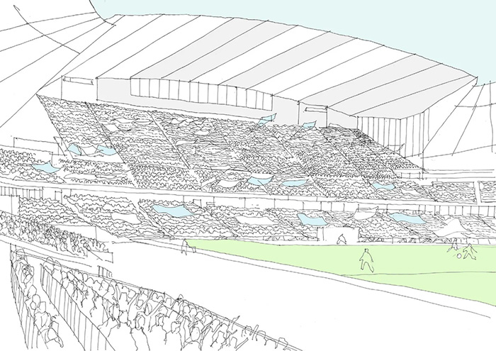 A mock-up of the proposed seating at Manchester City Stadium