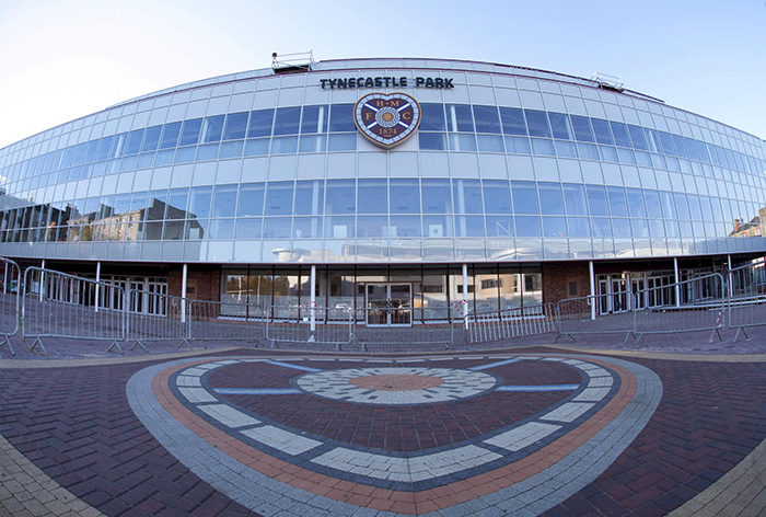 The entrance to Tynecastle Park, Heart of Midlothian Stadium