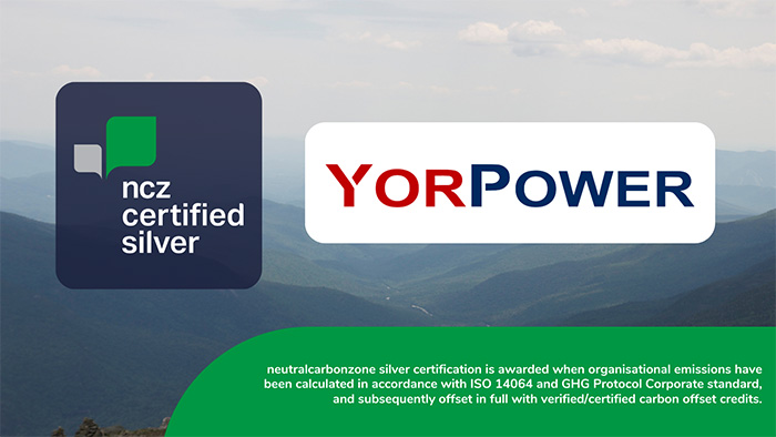 YorPower Silver Certification for Carbon Neutral organisation
