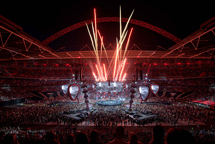 An Ed Sheeran concert at Wembley Stadium