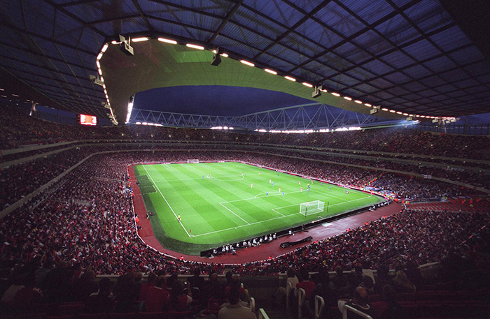 The game continued into the evening at Emirates Stadium
