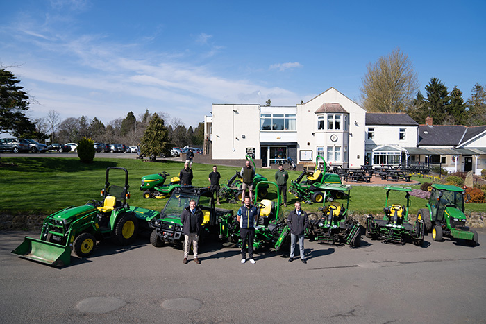 The greenkeeping team from Morpeth Golf Club pictured with John Deere dealer representatives from Thomas Sheriff & Co