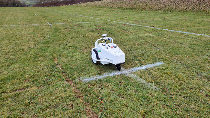 A Tiny Mobile Robots TLM Pro X doing pitch marking