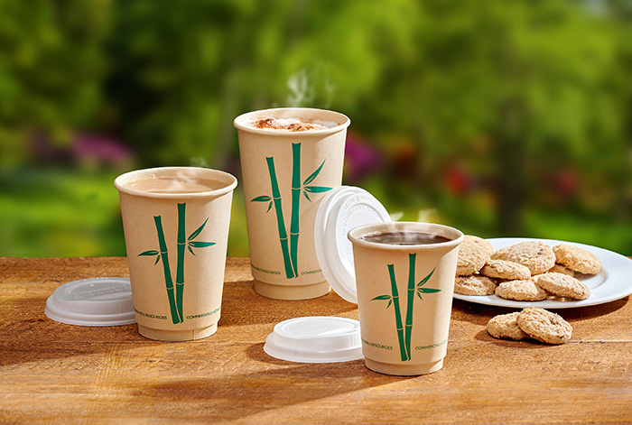 Celebration Packaging has introduced a new range of double-wall hot drink cups made from sustainable bamboo fibre, under its long-established EnviroWare® brand.