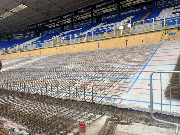 Work in progress at St. Andrew's Stadium