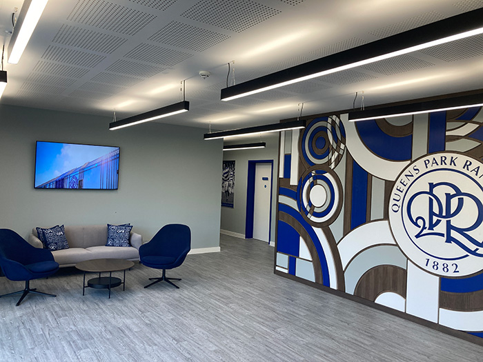 A reception areas inside Queens Park Rangers’ new state-of-the-art training ground