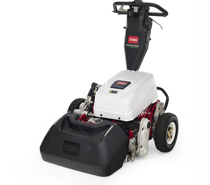 The all electric Toro Greensmaster eFlex 1021 pedestrian mower will be on the Bio Circle stand at SAGE 2023.