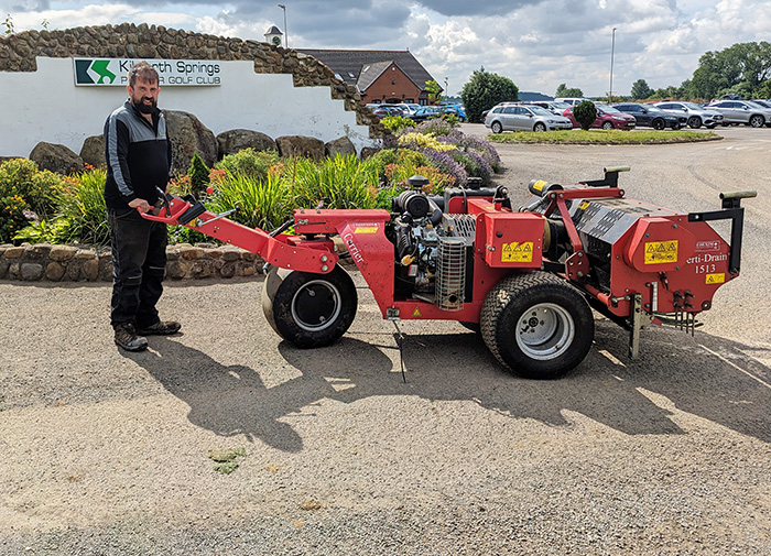 A Carrier and Verti‑Drain® 1513 from Redexim at Kilworth Springs Golf Club