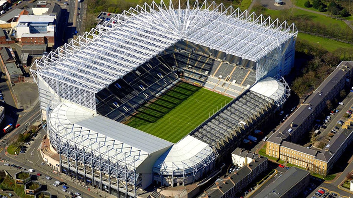 The St James Park Stadium, home to Newcastle Football Club 
