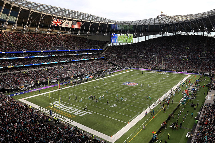An NFL game held at Tottenham Hotspur Stadium