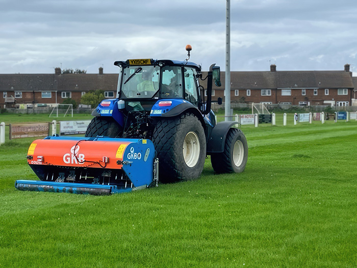 GKB Machines' Deep Tine Aerator at Cleveland Land Services