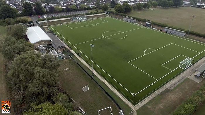An aerial view of Hendon FC's new pitch by TigerTurf