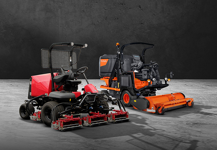 The LM311 Baroness greens and tees mower and the Kubota FC out‑front centre‑collect mower