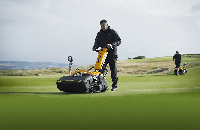 An Infinitcut mower on a golf course