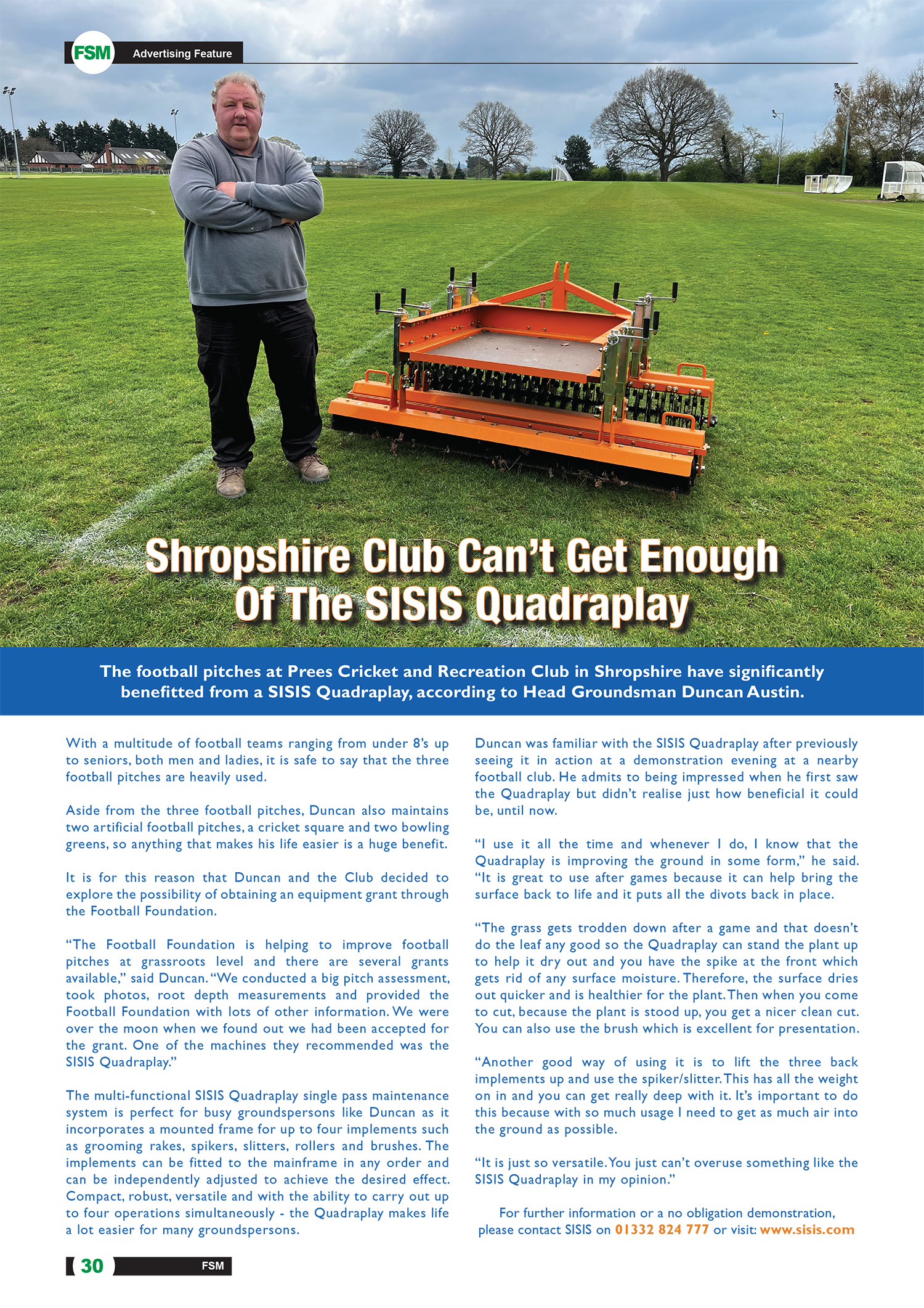 Shropshire Club Can’t Get Enough Of The SISIS Quadraplay