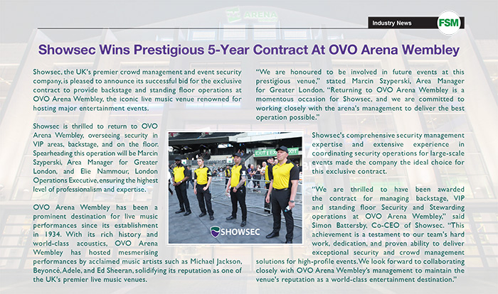 Showsec Wins Prestigious 5‑Year Contract At OVO Arena Wembley