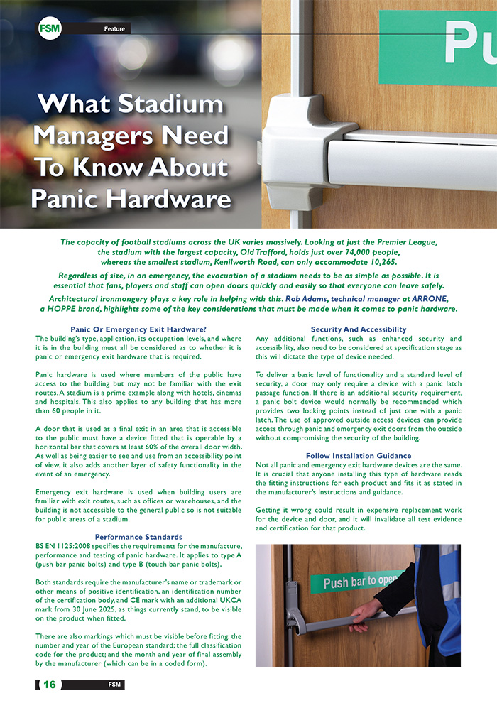 What Stadium Managers Need To Know About Panic Hardware