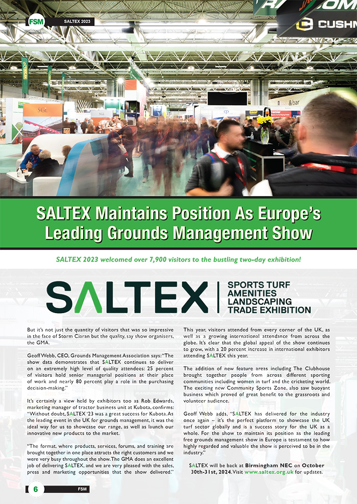 SALTEX Maintains Position As Europe’s Leading Grounds Management Show