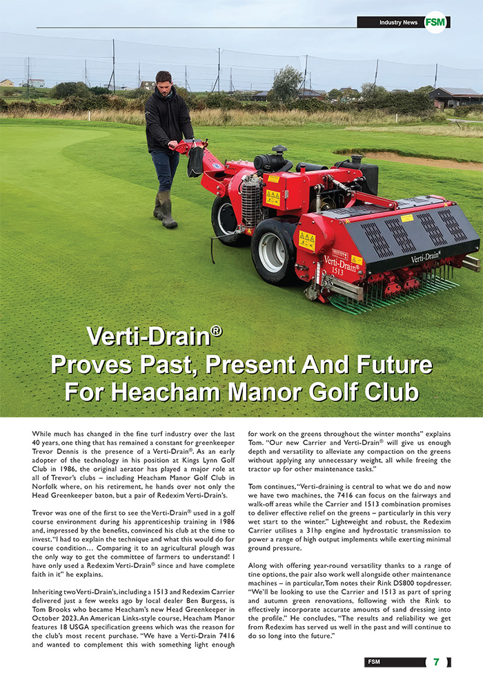 Verti‑Drain® Proves Past, Present And Future For Heacham Manor Golf Club