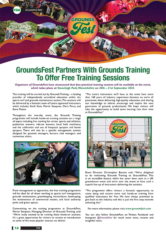 GroundsFest Partners With Grounds Training To Offer Free Training Sessions