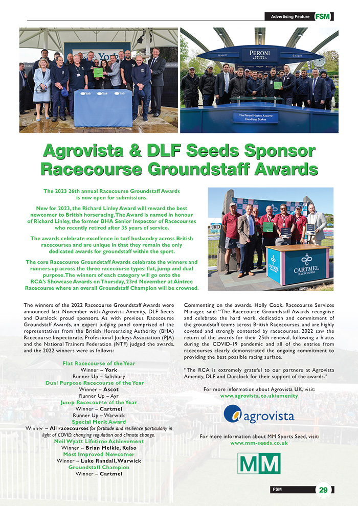 Agrovista & DLF Seeds Sponsor Racecourse Groundstaff Awards