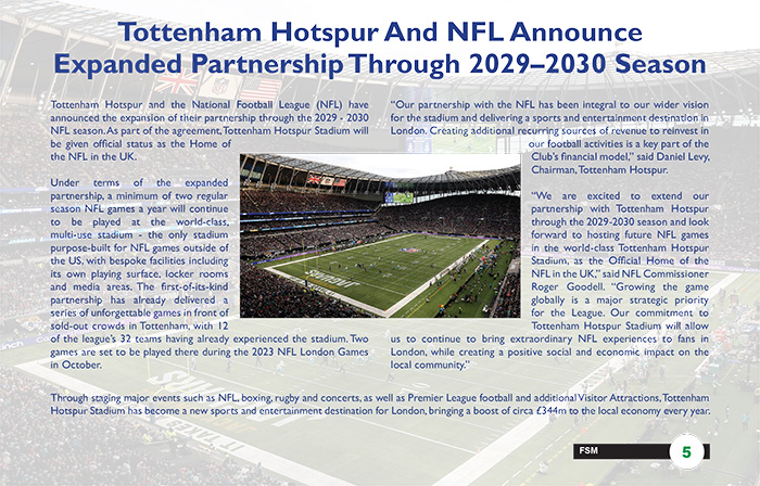 Tottenham Hotspur And NFL Announce Expanded Partnership Through 2029–2030 Season