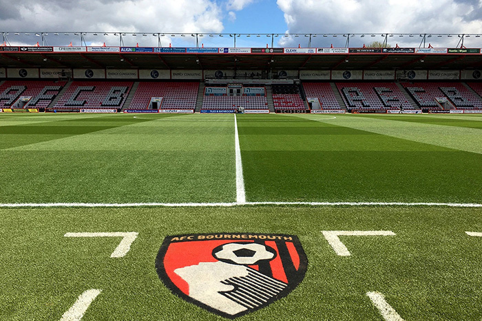 The pitch and stadium at AFC Bournemouth