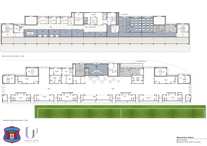 Carlisle United Development Ground and First Floor plans