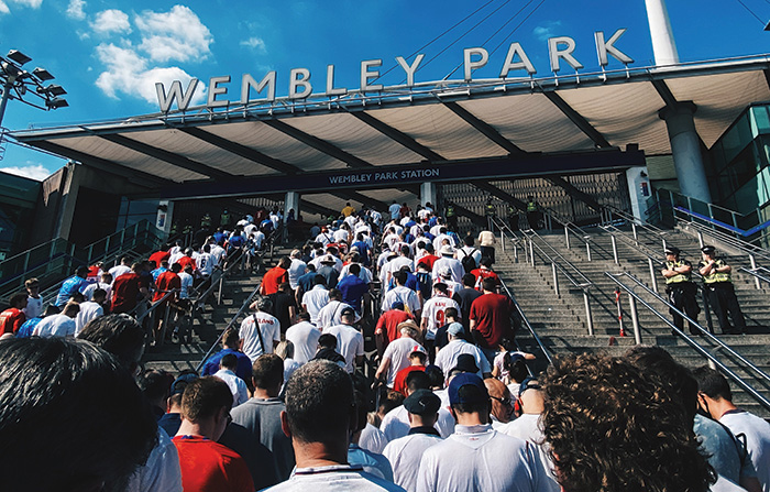 Fans entering Wembley Park
