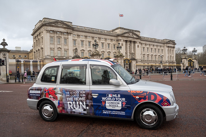100 London taxis have been branded with MLB World Tour: London Series insignia
