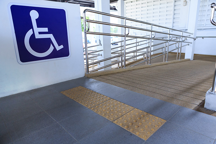 A wheelchair access ramp