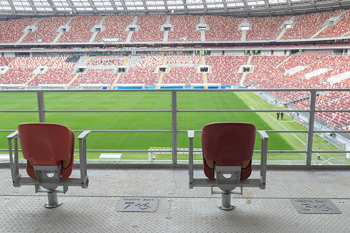 Wheelchair seating in a football stadium