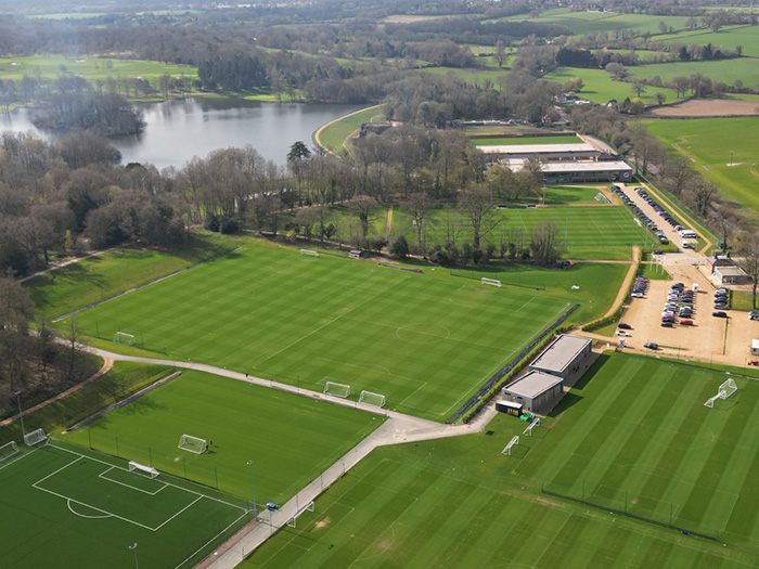 An aerial image of Reading Football Club's Bearwood Park training Facility