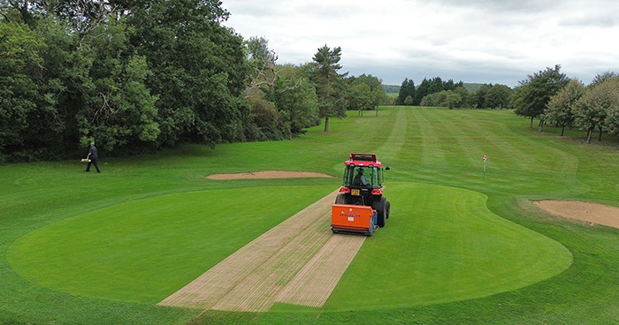 Aerial photos of the Sandfiller operation, in action at Wenvoe Castle Golf Club