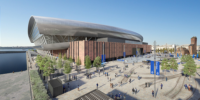 A rendering of the new Everton FC Stadium