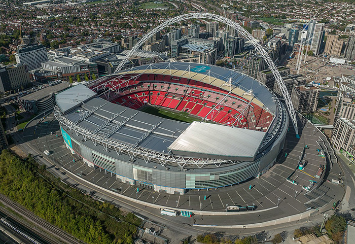 Wembley Stadium as seen from the air