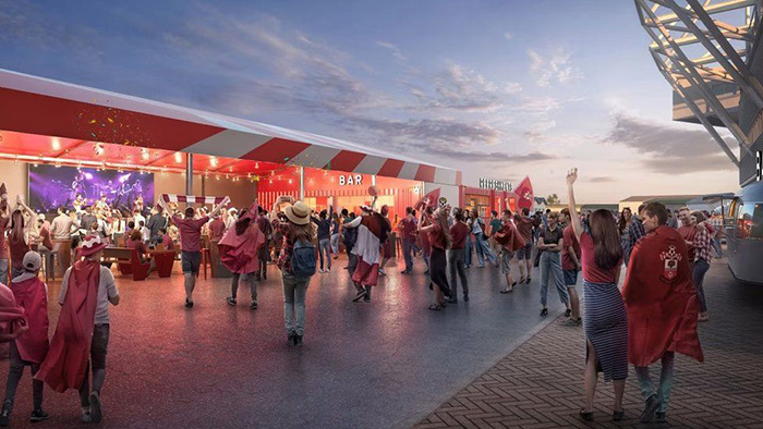 Football fans enjoying Southampton's proposed Fan Zone