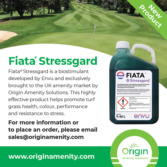 Fiata Stressgard® From Envu is bring brought to the UK golf market by Origin Amenity Solutions