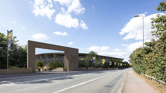 Fans approaching the Oxford United Football Club new stadium