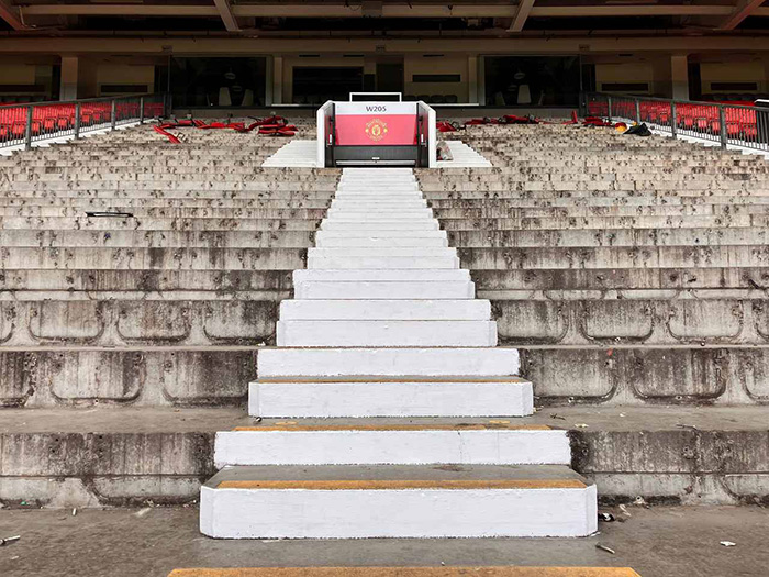 work in progress at the Stretford End