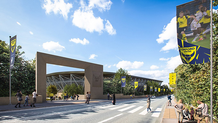 A depiction of fans attending the new OUFC stadium