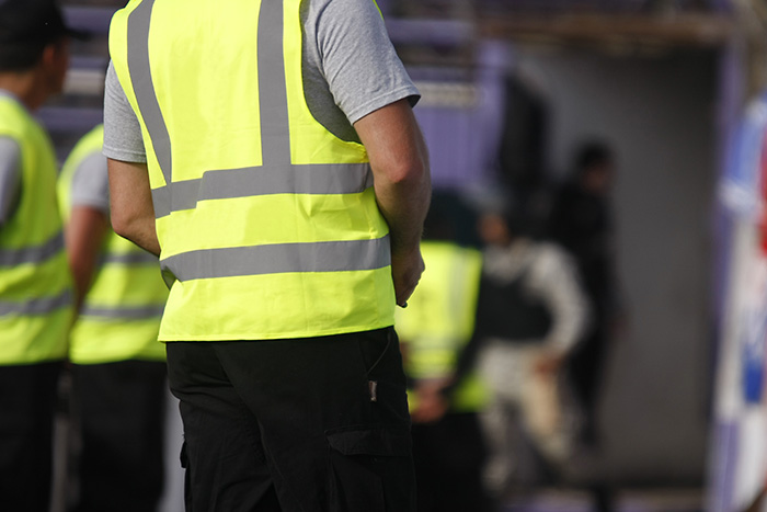 Security guards at a football event