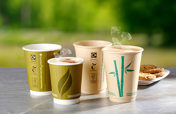 A selection of Celebration Packaging’s EnviroWare® Hot Drinks Cups, which have been certified as 100% recyclable