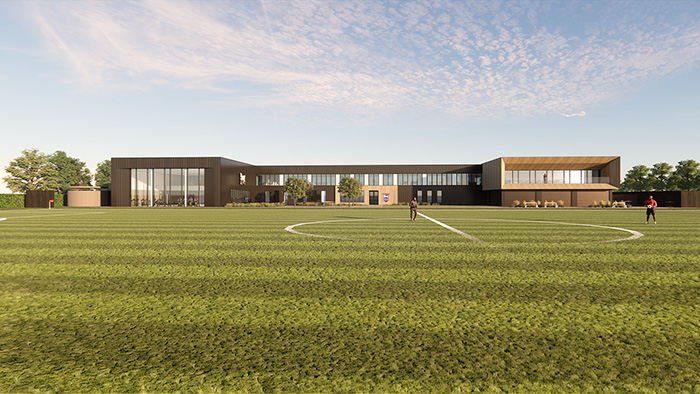 A mock-up of the proposed training ground at Ipswich Town Football Club