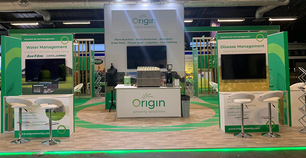 Origin Amenity Solutions' BTME stand in 2024